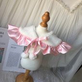 Chic Fur Dog Cape Luxury Dog Cosplay Collar Lordly Puppy Ρούχα Καπέλα Αξεσουάρ για γάτες Φωτογραφία στηρίγματα Διακοσμήσεις Arnes Perro