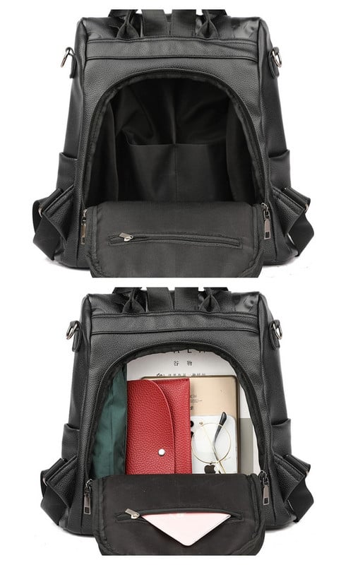 Kvaliteetsest nahast naiste vargusvastane seljakott 2023 luksusliku disainiga veekindel naiste seljakott, suure mahutavusega reisikoti seljakott