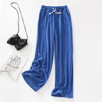 Samta siltas, platas pidžamas bikses sievietēm rudens ziemas ziema ar augstu vidukli Ikdienas guļamveļa Taisnas bikses ārpusē valkāt mājas bikses