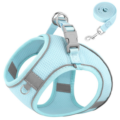 Νάιλον γιλέκο και λουρί για σκύλους για κουτάβι γάτα Καλοκαιρινό πλέγμα αντανακλαστικό ρυθμιζόμενο για μικρούς μεσαίους σκύλους γάτες Τσιουάουα