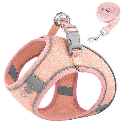 Νάιλον γιλέκο και λουρί για σκύλους για κουτάβι γάτα Καλοκαιρινό πλέγμα αντανακλαστικό ρυθμιζόμενο για μικρούς μεσαίους σκύλους γάτες Τσιουάουα