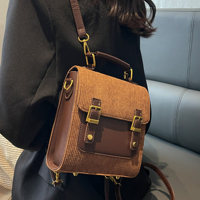 Vintage kis kordbársony női hátizsákok új női divat hátizsák utazó válltáska Mochilas Crossbody táskák tizenéves lányoknak