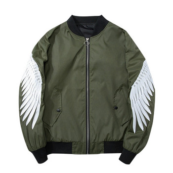 Wing Graphic Jacket Палто Hip-Pop Streetwear Връхни дрехи Windbreak Ежедневни качулки Harajuku Grunge Exercise Модерни мъжки Sudaderas