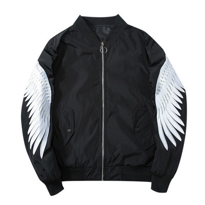 Wing Graphic striukė Paltas Hip-Pop gatvės drabužiai Viršutiniai drabužiai nuo vėjo Laisvalaikio gobtuvai Harajuku Grunge Pratimai Madingi vyriški Sudaderas