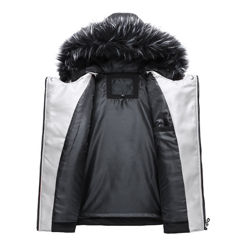 Buzunare cu fermoar Jachetă mozaică Jachetă iarnă caldă guler de blană Îmbrăcăminte exterioară Antrenament Jogging Hanoră Bărbați Casual Sudadera perfect