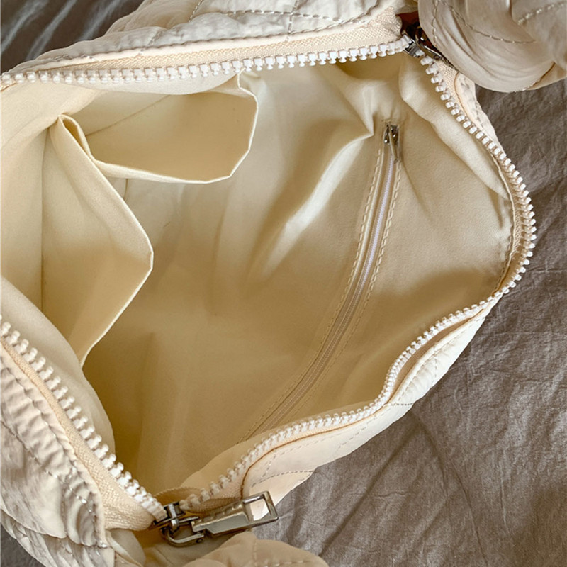 Geantă de tote matlasată de mare capacitate, ușoară, iarnă, din bumbac, căptușită, în carouri, genți de umăr, genți pentru subrat, geantă de mână umflată