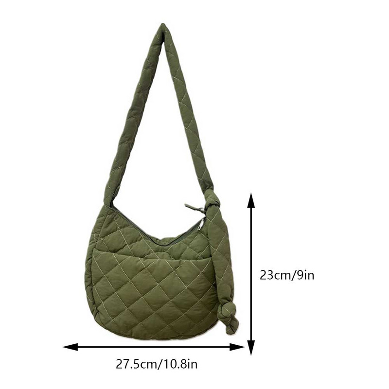 Geantă de tote matlasată de mare capacitate, ușoară, iarnă, din bumbac, căptușită, în carouri, genți de umăr, genți pentru subrat, geantă de mână umflată