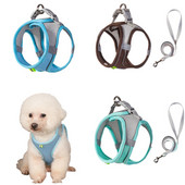 Σετ λουριών με λουρί σκύλου για μικρά σκυλιά Ρυθμιζόμενο γιλέκο με λουρί για κουτάβι για γάτα γαλλικό μπουλντόγκ Chihuahua Pug Λουρί για περπάτημα εξωτερικού χώρου
