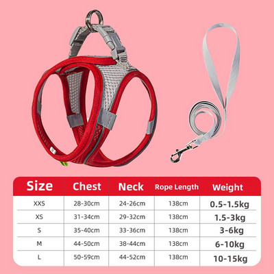 Σετ λουριών με λουρί σκύλου για μικρά σκυλιά Ρυθμιζόμενο γιλέκο με λουρί για κουτάβι για γάτα γαλλικό μπουλντόγκ Chihuahua Pug Λουρί για περπάτημα εξωτερικού χώρου