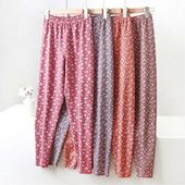 XL-5XL Ανοιξιάτικο εμπριμέ Πυτζάμες Παντελόνι Πυτζάμες Γυναικείο Φθινόπωρο Χειμώνας Νέο Vintage Νυχτερινό Παντελόνι Loose Μεγάλο Μέγεθος Οικιακό Παντελόνι