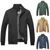 Χειμερινά μπουφάν για ανδρικά μπουφάν Απλό για άντρες επιχειρηματίες Στερεό μπουφάν αναψυχής με φερμουάρ Μεγάλο κομψό ανδρικό χειμωνιάτικο μπουφάν Camping