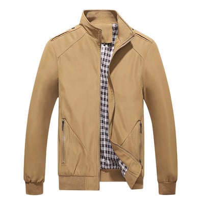 Χειμερινά μπουφάν για ανδρικά μπουφάν Απλό για άντρες επιχειρηματίες Στερεό μπουφάν αναψυχής με φερμουάρ Μεγάλο κομψό ανδρικό χειμωνιάτικο μπουφάν Camping