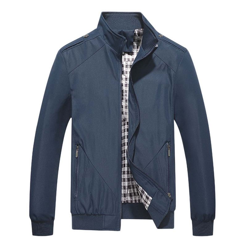 Χειμερινά μπουφάν για ανδρικά μπουφάν Απλό για άντρες επιχειρηματίες Στερεό μπουφάν αναψυχής με φερμουάρ Μεγάλο κομψό ανδρικό χειμωνιάτικο μπουφάν Camping