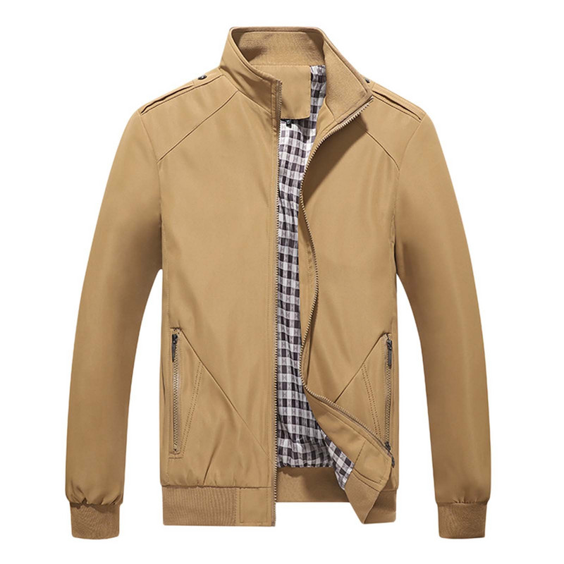 Χειμερινά μπουφάν για ανδρικά μπουφάν Απλό για άντρες επιχειρηματίες Στερεό μπουφάν αναψυχής με φερμουάρ Μεγάλο κομψό ανδρικό χειμωνιάτικο μπουφάν Camping