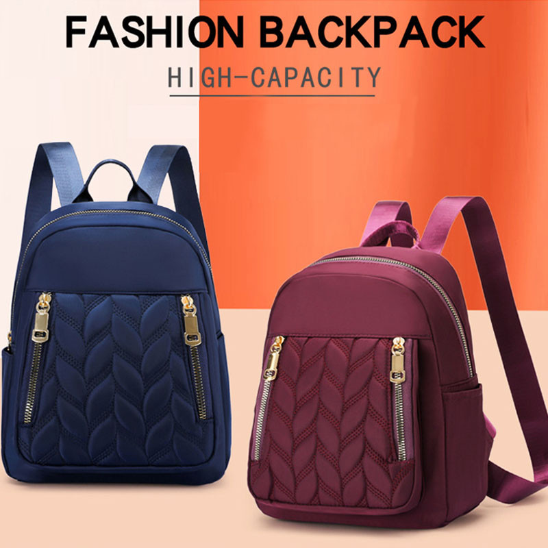 New Fashion Rucsac pentru femei Urban Simplu Rucsac casual Trend Travel Geantă din nailon de culoare solidă Geantă de doamnă ușoară impermeabilă