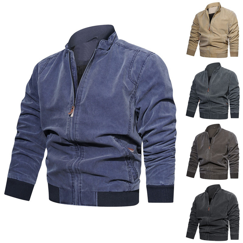 Talvejoped meestele Meeste jakk Talvesügis H pikkade varrukatega tõmblukuga soe jakk välitingimustes meestele talvemantlile