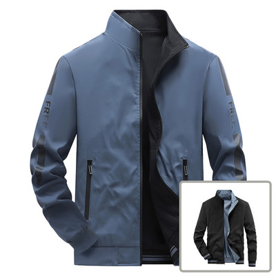 Vīriešu apģērbi Vīriešu Slim Light Up Divu rāvējslēdzēju džemperis Gara jaka Muša piedurknēm Rāvējslēdzējs Stcollar Jaka Micros Mētelis Kabatas jaka