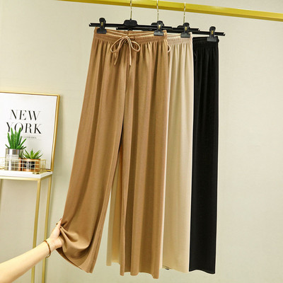Fdfklak M-4XL új Ice Silk női pizsama nadrág bő nagy méretű tavaszi nyári hálóruha koreai női otthoni viselet nadrág