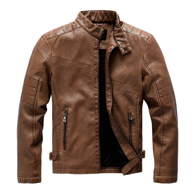 Big Tall Bărbați Jachete Jachete Pu Pentru Rochie Toamnă Piele Iarnă Vegană Jachetă de piele Cu Jachetă Puffy Stcollar