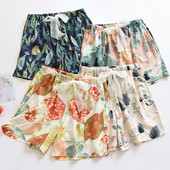 Fdfklak εμπριμέ φρέσκο καλοκαιρινό παντελόνι πιτζάμα Γυναικείο βαμβακερό σορτς από ρεγιόν για το σπίτι Φορέστε παντελόνι ύπνου με φιόγκο Γλυκά κορίτσια έξω