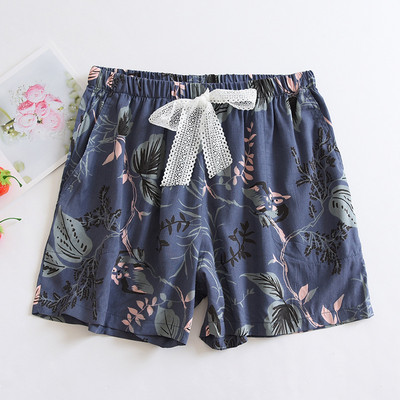 Fdfklak εμπριμέ φρέσκο καλοκαιρινό παντελόνι πιτζάμα Γυναικείο βαμβακερό σορτς από ρεγιόν για το σπίτι Φορέστε παντελόνι ύπνου με φιόγκο Γλυκά κορίτσια έξω