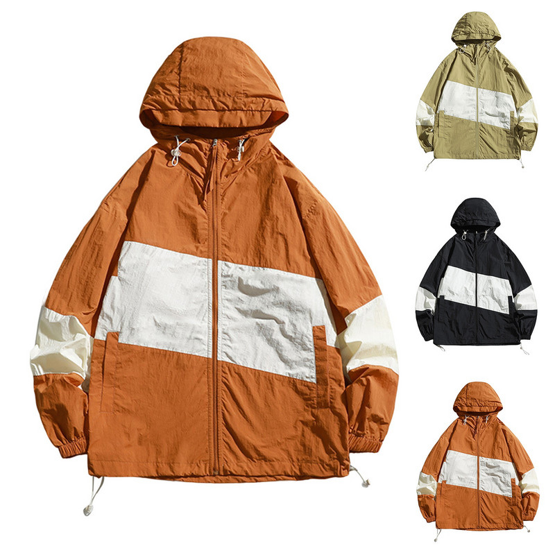 Meeste riietusmantel Meeste suvine meeste krae tuulekindel sügisene päikesekaitse vihmakindel õuespordile hingav jakid mantel