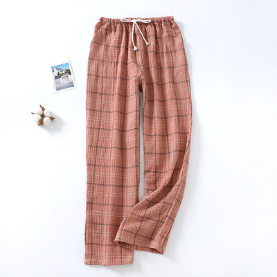 Fdfklak kevadsügis uus paar pidžaama meeste magamisasemed puhtast puuvillast ruuduline pidžaamapüksid kodukandmiseks püksid lahtised M-XXL