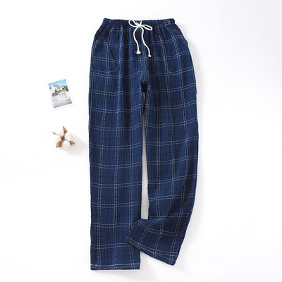 Fdfklak kevadsügis uus paar pidžaama meeste magamisasemed puhtast puuvillast ruuduline pidžaamapüksid kodukandmiseks püksid lahtised M-XXL