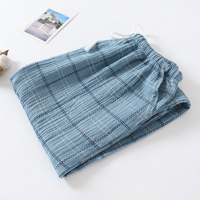 Fdfklak kevadsügis uus paar pidžaama meeste magamisasemed puhtast puuvillast ruuduline pidžaamapüksid kodukandmiseks püksid lahtised M-XXL