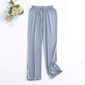 Νέα Πιτζάμα Παντελόνι Γυναικεία Lounge Wear Modal Cotton Sleep Bottoms Άνοιξη Φθινόπωρο Φαρδύ βολάν Home Παντελόνι Pantalones De Mujer