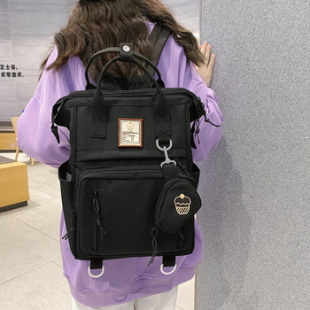 JULYCCINO Γυναικείο σακίδιο πολλαπλών χρήσεων με διπλό φερμουάρ Σχολικές τσάντες εφηβικών κοριτσιών Μαθητική τσάντα ώμου Laptop σακίδιο πλάτης Cute Mochila