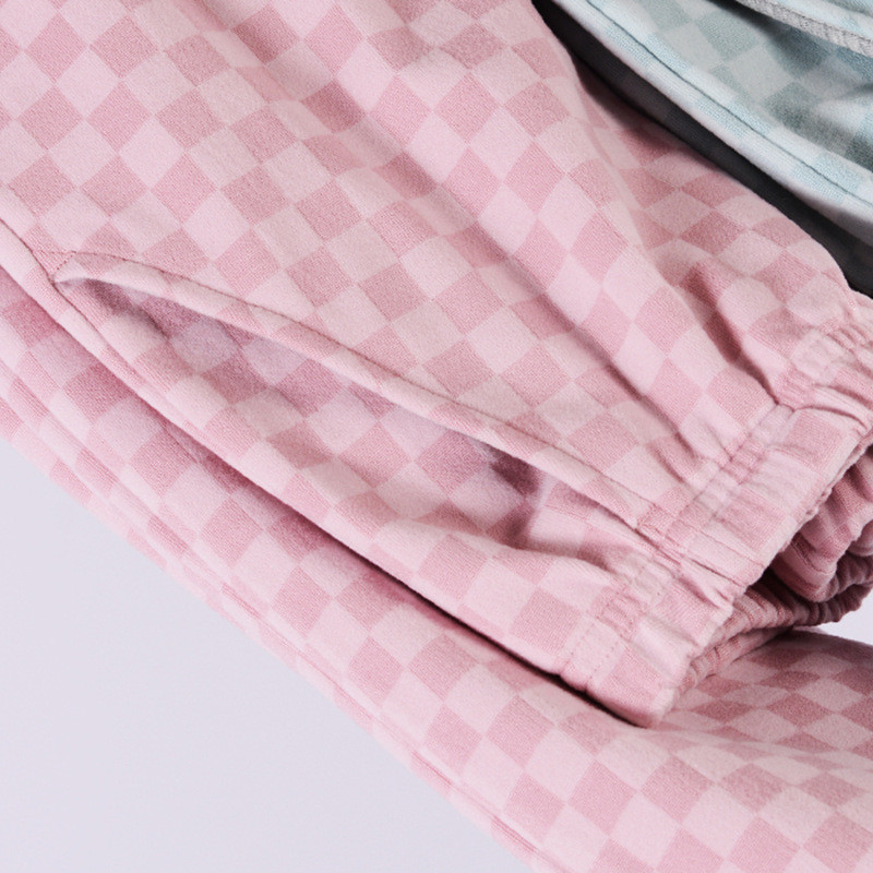 Pantaloni de femeie, primăvară, toamnă, subțiri, catifea, pantaloni, pantaloni largi, sport acasă, pantaloni de pijama în carouri la modă