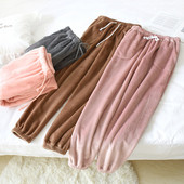 Fdfklak sügistalvised naiste flanellpüksid soojad pidžaamad püksid M-XXL suures sügises koduriided salongirõivad, magamisriided