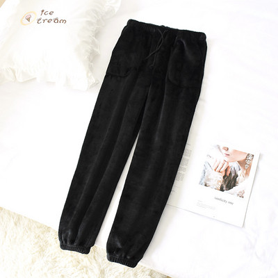 Fdfklak sügistalvised naiste flanellpüksid soojad pidžaamad püksid M-XXL suures sügises koduriided salongirõivad, magamisriided