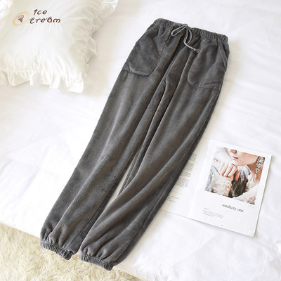 Fdfklak sügistalvised naiste flanellpüksid soojad pidžaamad püksid M-XXL suures sügises koduriided salongirõivad, magamisriided