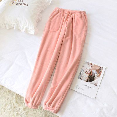 Fdfklak sügistalvised naiste flanellpüksid soojad pidžaamad püksid M-XXL suures sügises koduriided salongirõivad, magamisriided