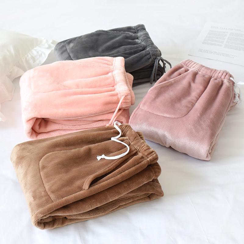 Fdfklak sügistalvised naiste flanellpüksid soojad pidžaamad püksid M-XXL suures sügises koduriided salongirõivad, magamisriided