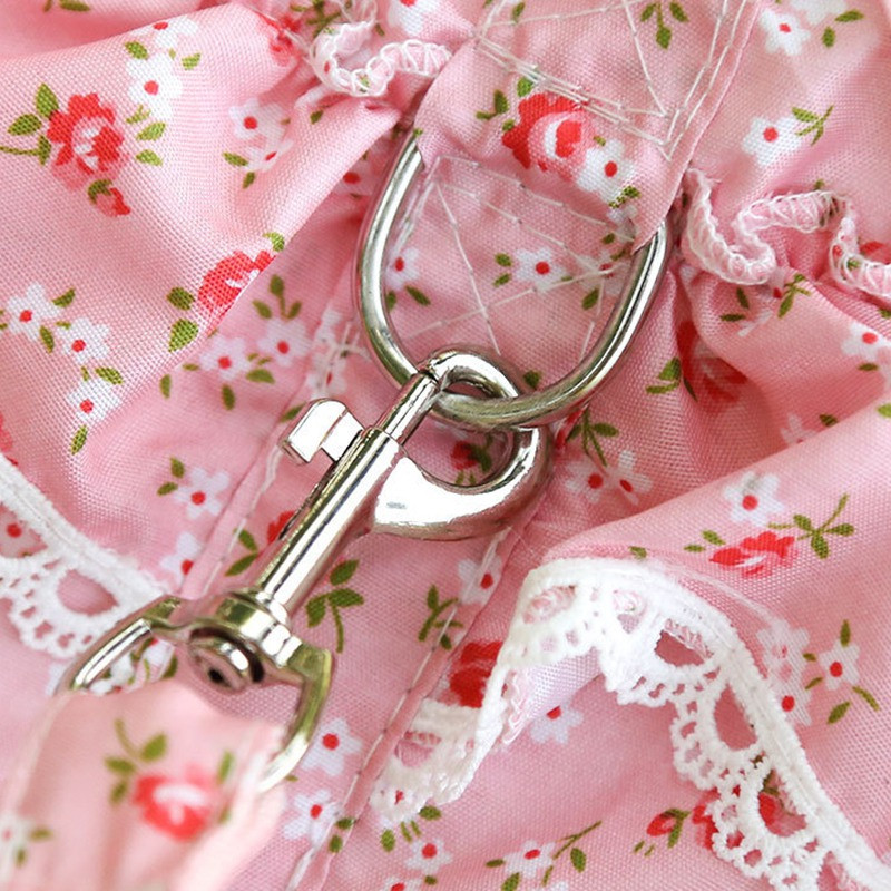 Lemmikloomarakmete jalutusrihma komplekt väikesele koerale Reguleeritavad lillelised kutsikarakmed Vest Bulldog Chihuahua õues käimise pliivõrkrakmed