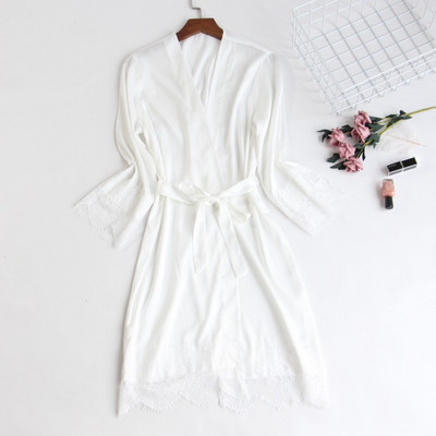 Jerrinut Silk Robe Νυχτικό Καλοκαιρινό φόρεμα με δαντέλα Νυχτερινό φόρεμα Sleepwear Nightie Homewear ML XL 2XL Εσώρουχα μπουρνούζι