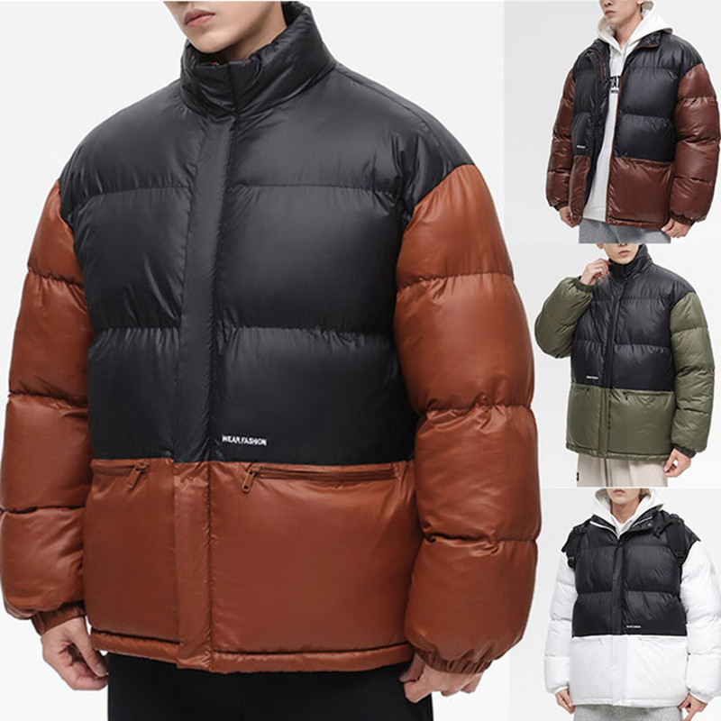 Άνδρες και γυναίκες με το ίδιο φθινόπωρο και το χειμώνα καθαρό χρώμα Απλό φερμουάρ Φαρδύ κοντό παλτό φούτερ Αντιανεμικό μπουφάν με κουκούλα