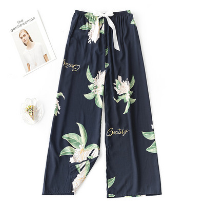 Fdfklak INS Δίκτυ Κόκκινο παντελόνι πιτζάμα Γυναικείο παντελόνι με φαρδιά στάμπα Άνοιξη Καλοκαίρι Λεπτά υπνοδωμάτια Παντελόνια σπιτιού домашние штаны