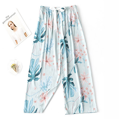 Fdfklak INS Δίκτυ Κόκκινο παντελόνι πιτζάμα Γυναικείο παντελόνι με φαρδιά στάμπα Άνοιξη Καλοκαίρι Λεπτά υπνοδωμάτια Παντελόνια σπιτιού домашние штаны