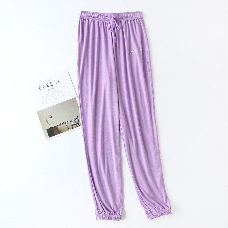 Fdfklak Autumun Pantaloni noi de acasă pentru femei Pantaloni largi în modal Îmbrăcăminte de lounge Pantaloni de dormit casual Lenjerie de noapte Îmbrăcăminte de noapte M-XXL