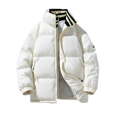 2023 Streetwear Iarna Nouă Mantocă Retro Parka Bărbați Jachetă cu bule de diferite culori Jachetă supradimensionată, caldă, solidă, Jachetă puf din piele intoarsa artificiala