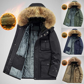 Talvine uus meeste h puuvillane jope keskmise pikkusega paksud talvejoped meestele puhvis mantel meestele soojad mantlid meestele