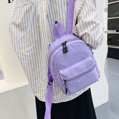 Модни мини раници Малки ученически чанти за тийнейджърки Найлонова бяла раница Ежедневна раница Дамски раници