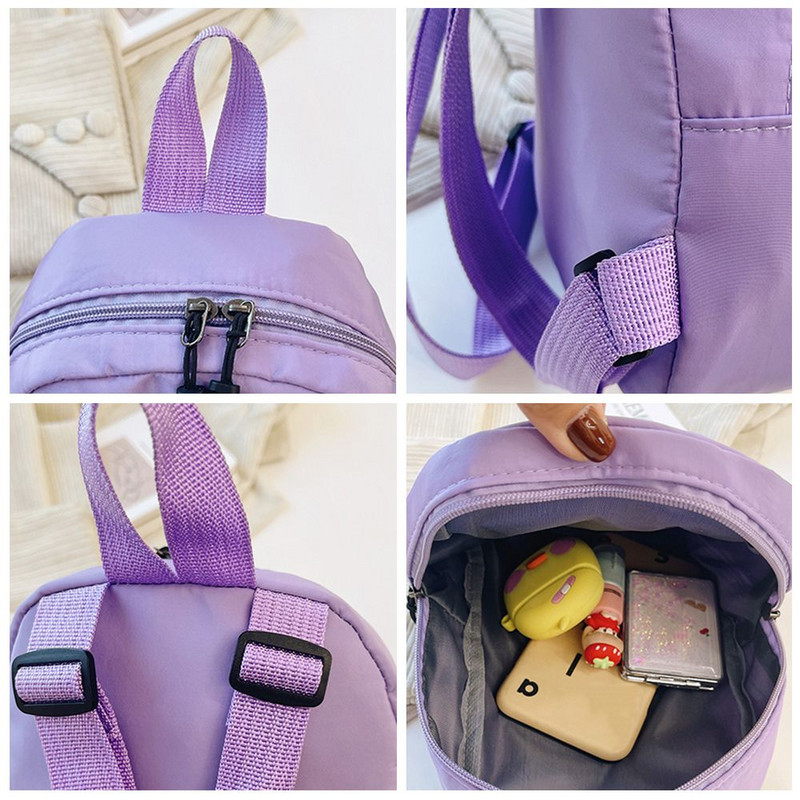 Μόδα μίνι σακίδια πλάτης Εφηβικά κορίτσια Μικρές σχολικές τσάντες νάιλον λευκό σακίδιο πλάτης Casual σακίδιο πλάτης Γυναικεία σακίδια πλάτης