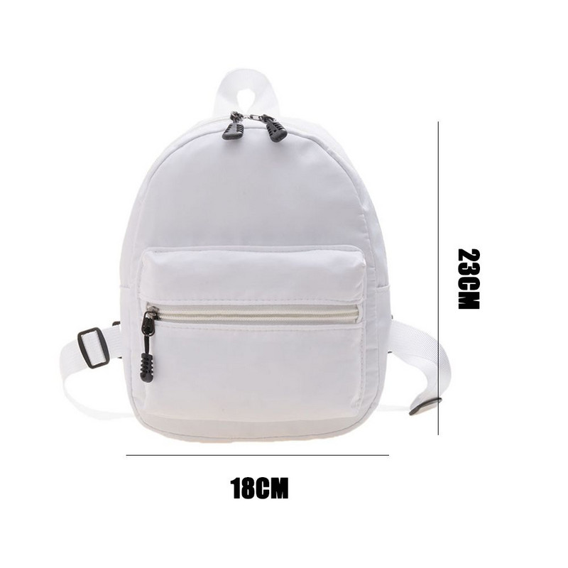 Μόδα μίνι σακίδια πλάτης Εφηβικά κορίτσια Μικρές σχολικές τσάντες νάιλον λευκό σακίδιο πλάτης Casual σακίδιο πλάτης Γυναικεία σακίδια πλάτης