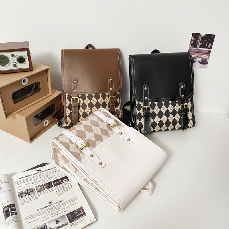 Γρήγορη αποστολή αποστολής κορίτσι τσάντα σακίδιο ρετρό ευέλικτη μεγάλη χωρητικότητα Σχολική τσάντα υπολογιστή Τσάντα σε στυλ Κορέας Χονδρική