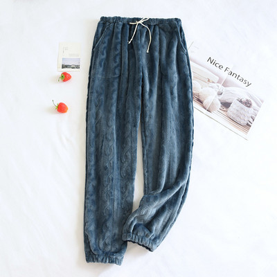 Παντελόνι χειμωνιάτικης πιτζάμα Γυναικείο κοραλλί φλις ελαστικό παντελόνι Φθινοπωρινό Πυζά με στάμπα Νυχτικά Plus βελούδινο ζεστό φανελένιο παντελόνι για το σπίτι